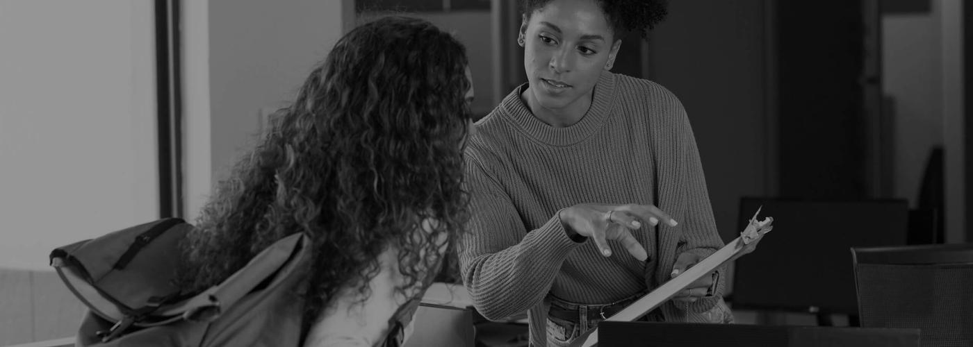 Advisor working with Student